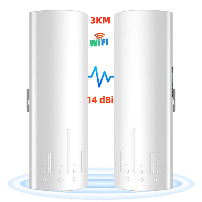 24V PoE Adapter 2 RJ45 LAN Ethernet PTP Wireless Bridge 14dBi 5ghz 3km